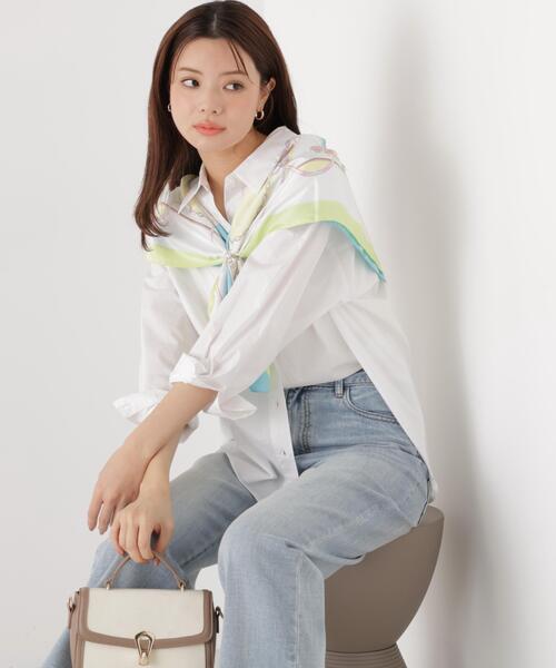 a/mie（アミー）の「＜ウォッシャブル＞＜ａ＞オーバーシャツ / 1216119200（シャツ/ブラウス・レディース・ピンク/ホワイト/ブルー・MEDIUM/SMALL）」の8枚目の写真