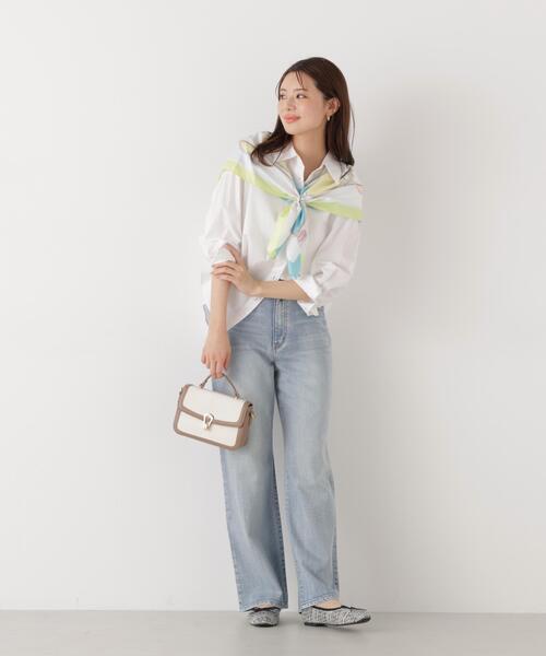 a/mie（アミー）の「＜ウォッシャブル＞＜ａ＞オーバーシャツ / 1216119200（シャツ/ブラウス・レディース・ピンク/ホワイト/ブルー・MEDIUM/SMALL）」の9枚目の写真