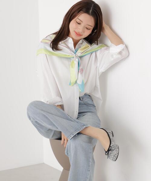 a/mie（アミー）の「＜ウォッシャブル＞＜ａ＞オーバーシャツ / 1216119200（シャツ/ブラウス・レディース・ピンク/ホワイト/ブルー・MEDIUM/SMALL）」の13枚目の写真