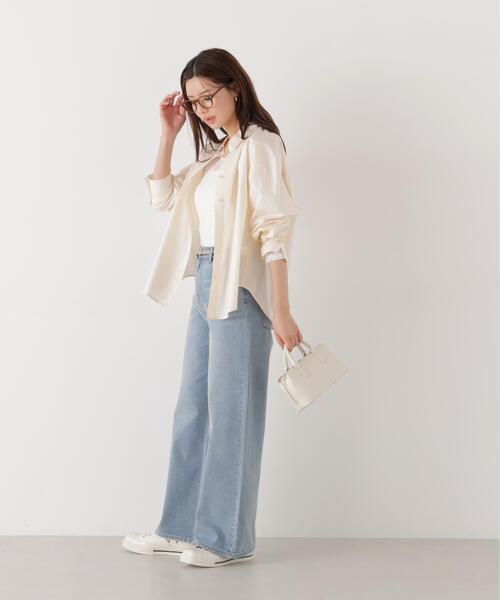 a/mie（アミー）の「＜ウォッシャブル＞＜ａ＞オーバーシャツ / 1216119200（シャツ/ブラウス・レディース・ピンク/ホワイト/ブルー・MEDIUM/SMALL）」の19枚目の写真