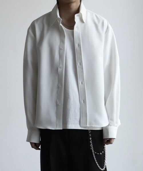 welise（ウェライズ）の「【welise/ウェライズ】2026SS リッチドレープスムース  ニューベーシック ショート丈 長袖レギュラーシャツ（シャツ/ブラウス・メンズ・サックスブルー/チャコールグレー/ホワイト/ホワイト系その他/レッド・S/M/L）」の11枚目の写真