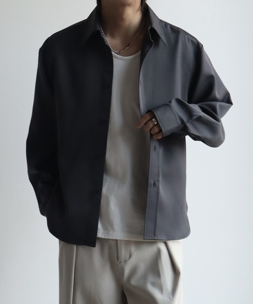 welise（ウェライズ）の「【welise/ウェライズ】2026SS リッチドレープスムース  ニューベーシック ショート丈 長袖レギュラーシャツ（シャツ/ブラウス・メンズ・サックスブルー/チャコールグレー/ホワイト/ホワイト系その他/レッド・S/M/L）」の22枚目の写真