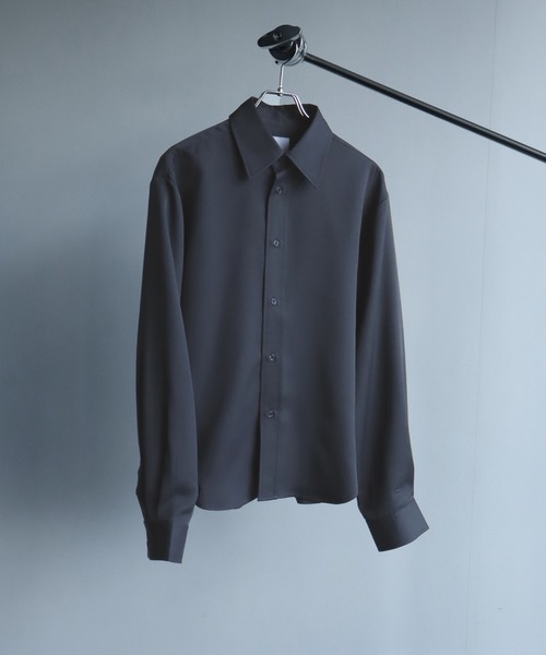 welise（ウェライズ）の「【welise/ウェライズ】2026SS リッチドレープスムース  ニューベーシック ショート丈 長袖レギュラーシャツ（シャツ/ブラウス・メンズ・サックスブルー/チャコールグレー/ホワイト/ホワイト系その他/レッド・S/M/L）」の7枚目の写真