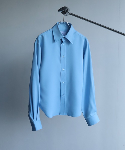 welise（ウェライズ）の「【welise/ウェライズ】2026SS リッチドレープスムース  ニューベーシック ショート丈 長袖レギュラーシャツ（シャツ/ブラウス・メンズ・サックスブルー/チャコールグレー/ホワイト/ホワイト系その他/レッド・S/M/L）」の8枚目の写真