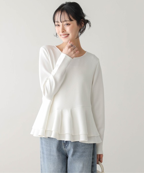 SUGAR BISKET(シュガービスケット)の「フリルペプラムカットソー(Tシャツ/カットソー・レディース・ブラック/ホワイト・フリー)」の9枚目の写真