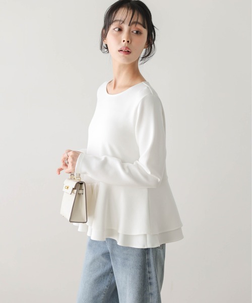 SUGAR BISKET(シュガービスケット)の「フリルペプラムカットソー(Tシャツ/カットソー・レディース・ブラック/ホワイト・フリー)」の10枚目の写真