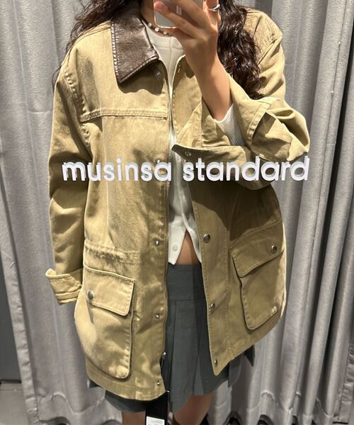 MUSINSA STANDARD WOMAN（ムシンサスタンダードウーマン）の「ウィメンズウォッシュドコットンハンティングジャケット[ベージュ]（ミリタリージャケット・レディース・その他・S/M/L）」の7枚目の写真