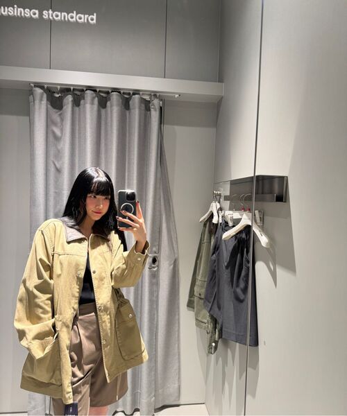 MUSINSA STANDARD WOMAN（ムシンサスタンダードウーマン）の「ウィメンズウォッシュドコットンハンティングジャケット[ベージュ]（ミリタリージャケット・レディース・その他・S/M/L）」の9枚目の写真