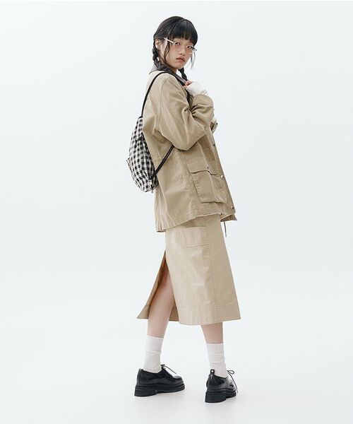 MUSINSA STANDARD WOMAN（ムシンサスタンダードウーマン）の「ウィメンズウォッシュドコットンハンティングジャケット[ベージュ]（ミリタリージャケット・レディース・その他・S/M/L）」の3枚目の写真