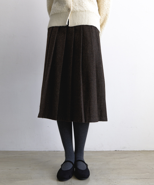 LAMINEZ(ラミネズ)の「チェックプリーツロングスカート - ブラウン(スカート・レディース・その他・M/S)」の1枚目の写真