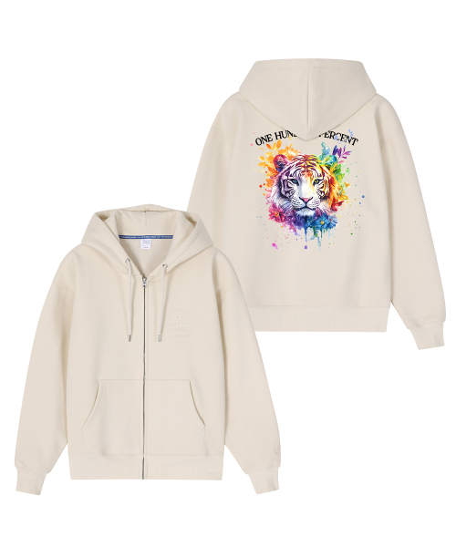 OHP(ワンハンドレッドパーセント)の「OHPxHARMONIA bカラフルタイガー 起毛 フードパーカー(パーカー・メンズ・ブラック/ダークグレー/Beige・M(95)/L/XL/2XL)」の7枚目の写真