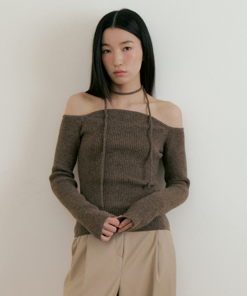 LUCIR ZU(ルシールズ)の「Wool Upper Strap knit (brown)(ニット/セーター・レディース・その他・FREE)」の3枚目の写真