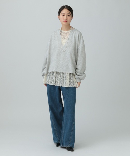 LEPSIM(レプシィム)の「総レース長袖ペプラム 637690(シャツ/ブラウス・レディース・アイボリー/ブラック・FREE)」の22枚目の写真