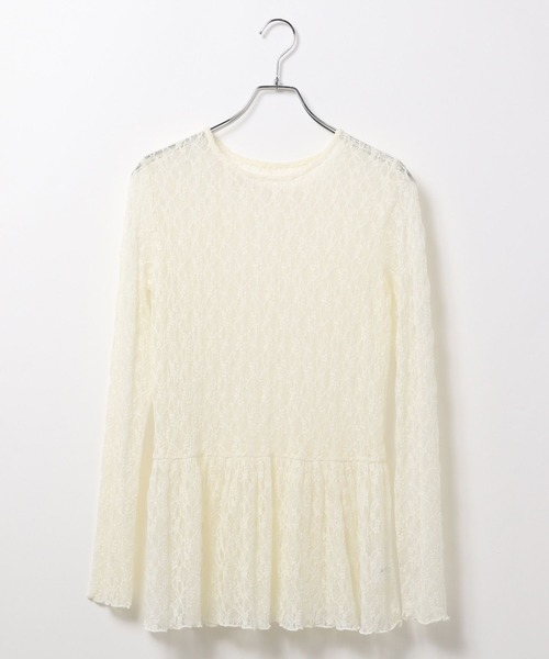 LEPSIM(レプシィム)の「総レース長袖ペプラム 637690(シャツ/ブラウス・レディース・アイボリー/ブラック・FREE)」の8枚目の写真