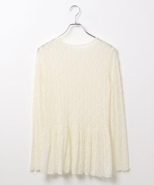 LEPSIM(レプシィム)の「総レース長袖ペプラム 637690(シャツ/ブラウス・レディース・アイボリー/ブラック・FREE)」の9枚目の写真