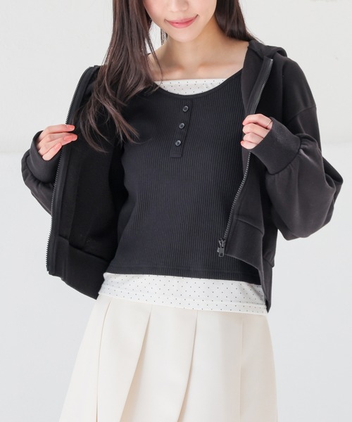 Honeys(ハニーズ)の「レイヤード風トップス(Tシャツ/カットソー・レディース・杢グレー/ブラック/イエロー/ピンク・L/M/S)」の8枚目の写真