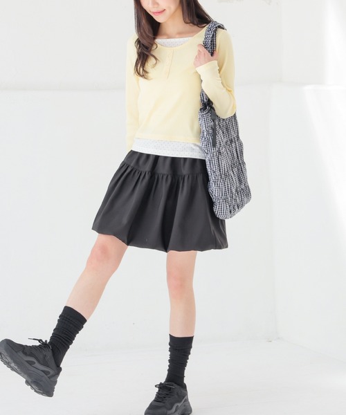 Honeys(ハニーズ)の「レイヤード風トップス(Tシャツ/カットソー・レディース・杢グレー/ブラック/イエロー/ピンク・L/M/S)」の15枚目の写真