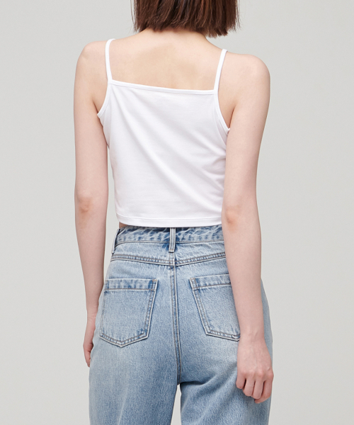 MUSINSA STANDARD WOMAN（ムシンサスタンダードウーマン）の「ウィメンズストリングクロップスリーブレストップ1パック[ホワイト]（Tシャツ/カットソー・レディース・その他・LARGE/MEDIUM/SMALL）」の2枚目の写真