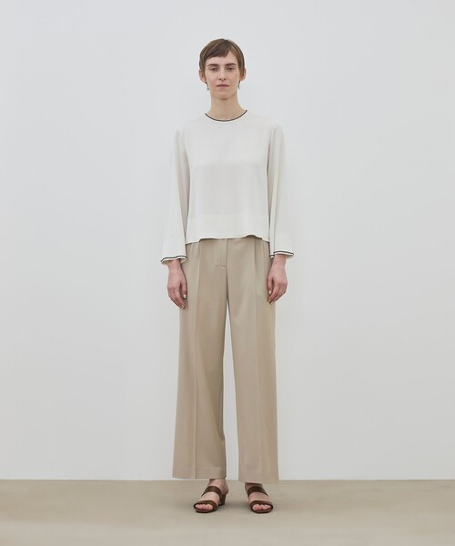 DES PRES(デ・プレ)の「ハイツイストギャバジン 2タックワイドパンツ(スラックス・レディース・ライトベージュ/チャコールグレー・32/34/38/36)」の3枚目の写真