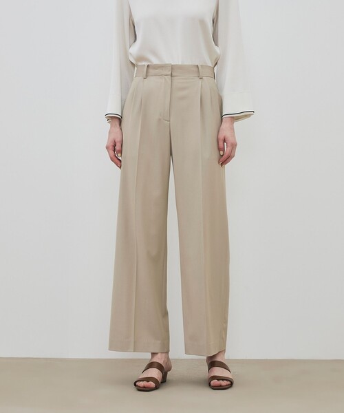 DES PRES(デ・プレ)の「ハイツイストギャバジン 2タックワイドパンツ(スラックス・レディース・ライトベージュ/チャコールグレー・32/34/38/36)」の4枚目の写真