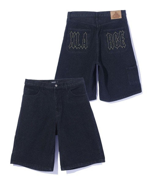 XLARGE（エクストララージ）の「STITCHED LOGO DENIM SHORTS（デニムパンツ・メンズ・インディゴブルー/オリーブ/ブラック・36inch/34inch/32inch/30inch）」の2枚目の写真