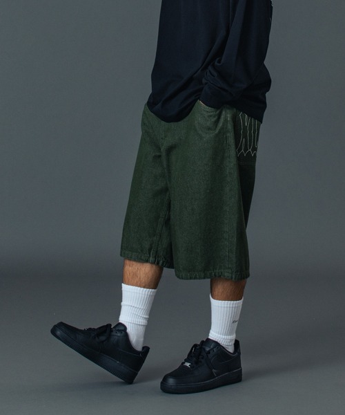XLARGE（エクストララージ）の「STITCHED LOGO DENIM SHORTS（デニムパンツ・メンズ・インディゴブルー/オリーブ/ブラック・36inch/34inch/32inch/30inch）」の8枚目の写真