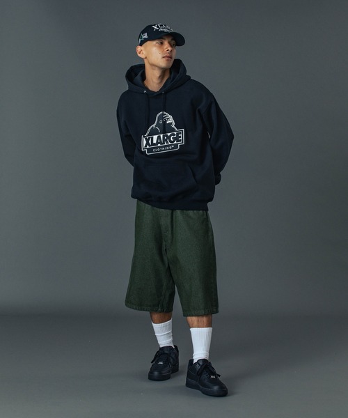 XLARGE（エクストララージ）の「STITCHED LOGO DENIM SHORTS（デニムパンツ・メンズ・インディゴブルー/オリーブ/ブラック・36inch/34inch/32inch/30inch）」の10枚目の写真