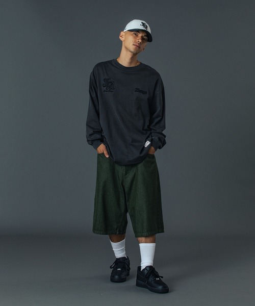 XLARGE（エクストララージ）の「STITCHED LOGO DENIM SHORTS（デニムパンツ・メンズ・インディゴブルー/オリーブ/ブラック・36inch/34inch/32inch/30inch）」の11枚目の写真
