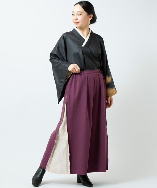 倭物やカヤ(ワモノヤカヤ)の「【倭物やカヤ】春霰八掛ワイドパンツ(その他パンツ・レディース・スミクロ/ライトグレー/パープル・FREE)」の20枚目の写真