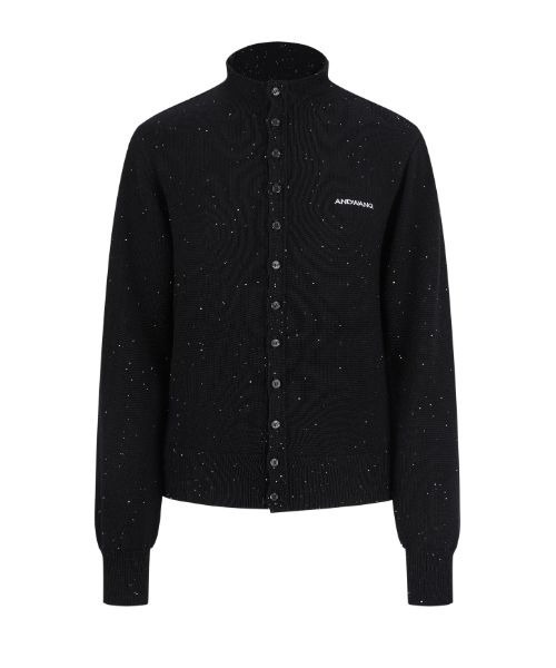 andwang（アンドワン）の「classical high neck cardigan（カーディガン/ボレロ・レディース・ブラック/グレー・FREE）」の2枚目の写真