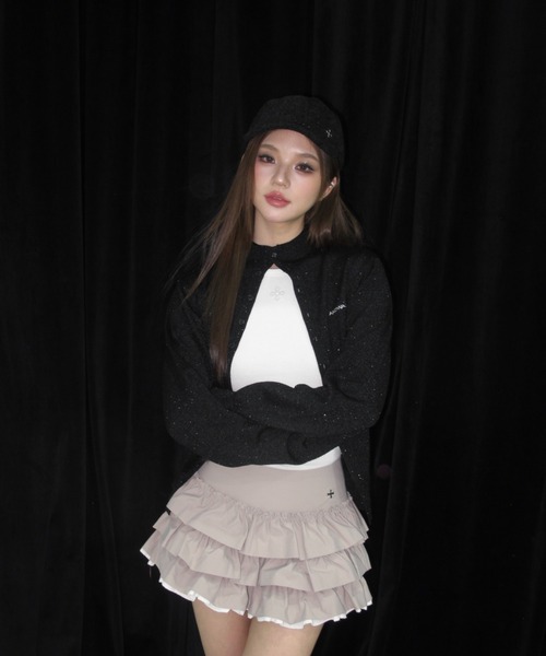 andwang（アンドワン）の「classical high neck cardigan（カーディガン/ボレロ・レディース・ブラック/グレー・FREE）」の15枚目の写真