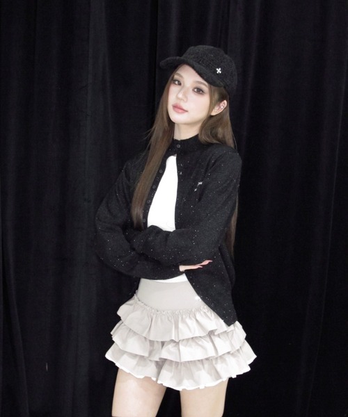 andwang（アンドワン）の「classical high neck cardigan（カーディガン/ボレロ・レディース・ブラック/グレー・FREE）」の12枚目の写真