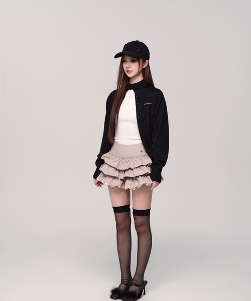 andwang（アンドワン）の「classical high neck cardigan（カーディガン/ボレロ・レディース・ブラック/グレー・FREE）」の10枚目の写真