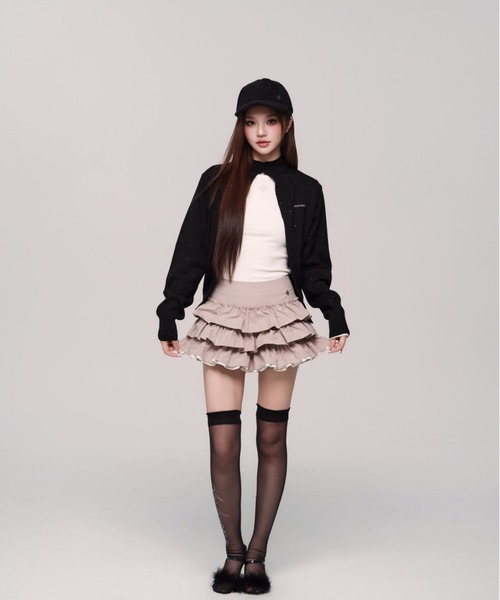 andwang（アンドワン）の「classical high neck cardigan（カーディガン/ボレロ・レディース・ブラック/グレー・FREE）」の8枚目の写真