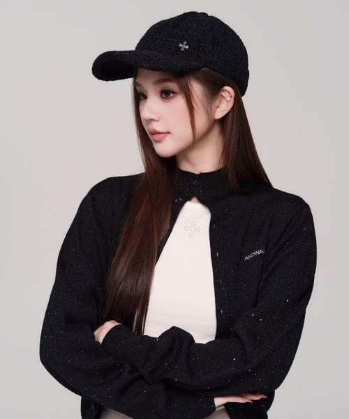 andwang（アンドワン）の「classical high neck cardigan（カーディガン/ボレロ・レディース・ブラック/グレー・FREE）」の7枚目の写真