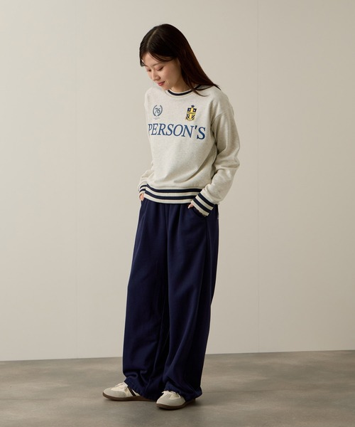 PERSON'S(パーソンズ)の「PERSON'S 別注デザイン リブライントレーナー(スウェット・レディース・ブルー/オートミール/ネイビー・S/FREE)」の22枚目の写真