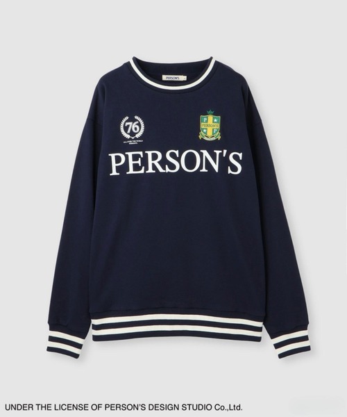 PERSON'S(パーソンズ)の「PERSON'S 別注デザイン リブライントレーナー(スウェット・レディース・ブルー/オートミール/ネイビー・S/FREE)」の13枚目の写真