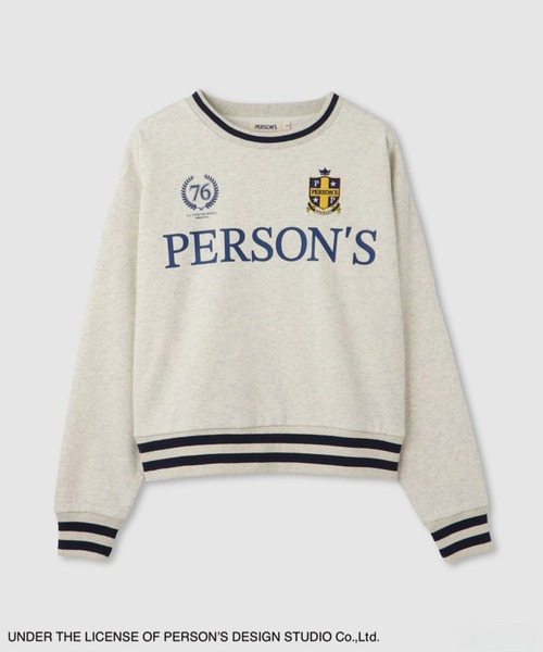 PERSON'S(パーソンズ)の「PERSON'S 別注デザイン リブライントレーナー(スウェット・レディース・ブルー/オートミール/ネイビー・S/FREE)」の11枚目の写真
