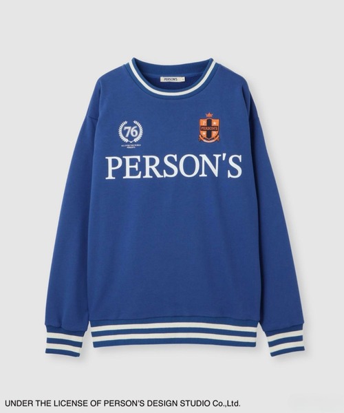 PERSON'S(パーソンズ)の「PERSON'S 別注デザイン リブライントレーナー(スウェット・レディース・ブルー/オートミール/ネイビー・S/FREE)」の12枚目の写真