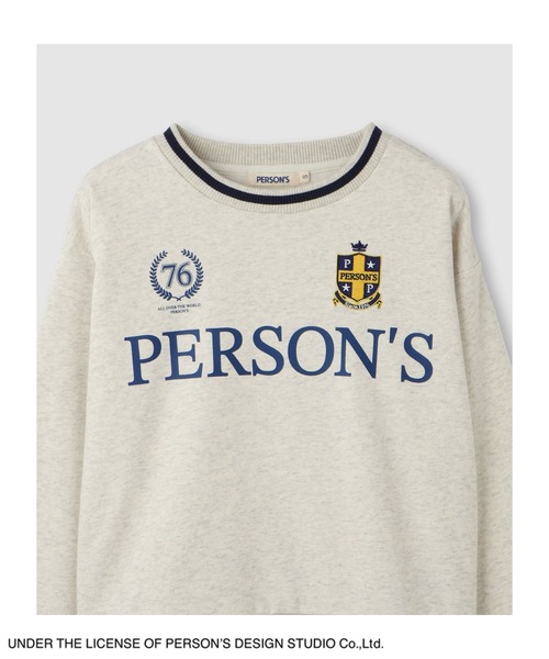 PERSON'S(パーソンズ)の「PERSON'S 別注デザイン リブライントレーナー(スウェット・レディース・ブルー/オートミール/ネイビー・S/FREE)」の15枚目の写真