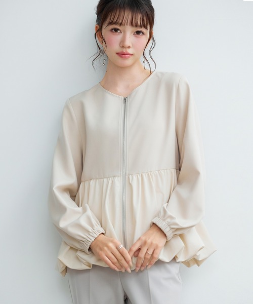セール】【2026SS新作】レディース バルーン ブルゾン ファスナー付き