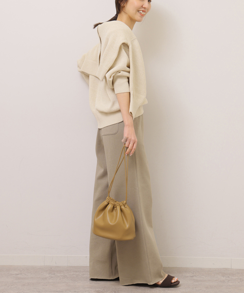 JOURNAL STANDARD relume（ジャーナルスタンダード　レリューム）の「カットイージーパンツ（その他パンツ・レディース・ブラック/チャコールグレー・FREE）」の4枚目の写真