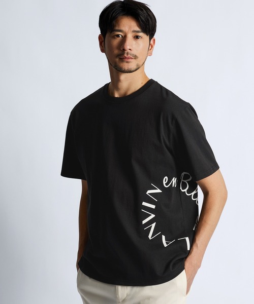 LANVIN en Bleu（ランバンオンブルー）の「8オンス サークルロゴ Tシャツ（Tシャツ/カットソー・メンズ・ネイビー/ブラック/ブルーグレー/オフホワイト・52/50/48/46）」の3枚目の写真