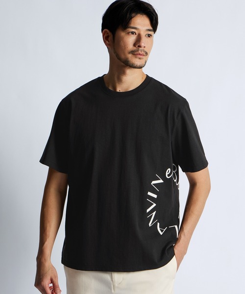 LANVIN en Bleu（ランバンオンブルー）の「8オンス サークルロゴ Tシャツ（Tシャツ/カットソー・メンズ・ネイビー/ブラック/ブルーグレー/オフホワイト・52/50/48/46）」の9枚目の写真