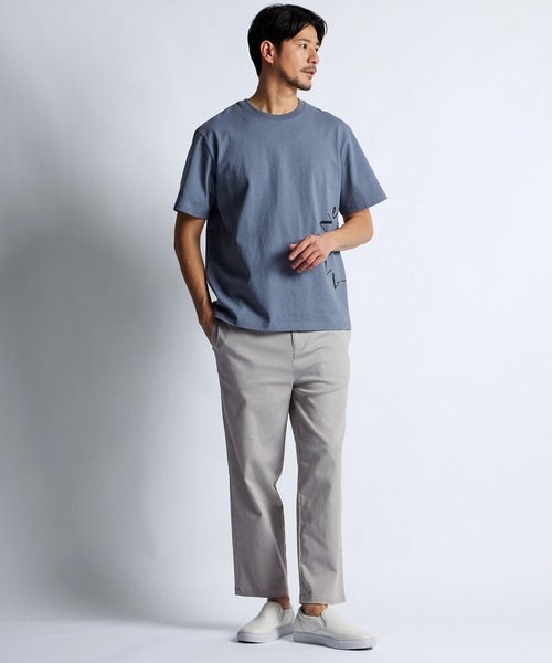 LANVIN en Bleu（ランバンオンブルー）の「8オンス サークルロゴ Tシャツ（Tシャツ/カットソー・メンズ・ネイビー/ブラック/ブルーグレー/オフホワイト・52/50/48/46）」の12枚目の写真