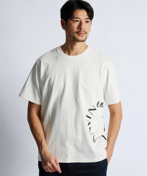 LANVIN en Bleu（ランバンオンブルー）の「8オンス サークルロゴ Tシャツ（Tシャツ/カットソー・メンズ・ネイビー/ブラック/ブルーグレー/オフホワイト・52/50/48/46）」の7枚目の写真