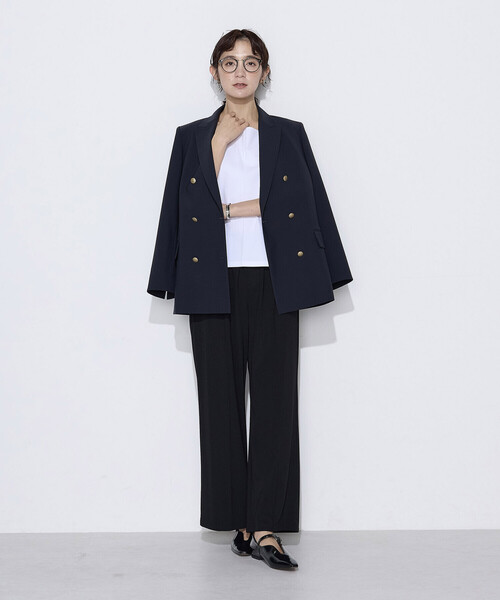 COMME CA（コムサ）の「コンパクトハリジャージー ワイドパンツ（その他パンツ・レディース・グレイッシュベージュ/ブラック/チャコール・9号/7号/11号）」の13枚目の写真