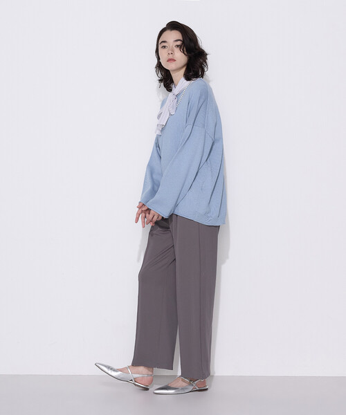 COMME CA（コムサ）の「コンパクトハリジャージー ワイドパンツ（その他パンツ・レディース・グレイッシュベージュ/ブラック/チャコール・9号/7号/11号）」の19枚目の写真