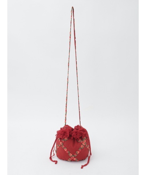 PINK HOUSE（ピンクハウス）の「オリジナル苺ブレードレース使いポシェット（ショルダーバッグ・レディース・ブラック/ミント/レッド/ホワイト・フリー）」の6枚目の写真