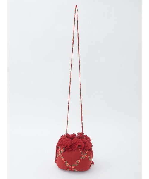 PINK HOUSE（ピンクハウス）の「オリジナル苺ブレードレース使いポシェット（ショルダーバッグ・レディース・ブラック/ミント/レッド/ホワイト・フリー）」の8枚目の写真